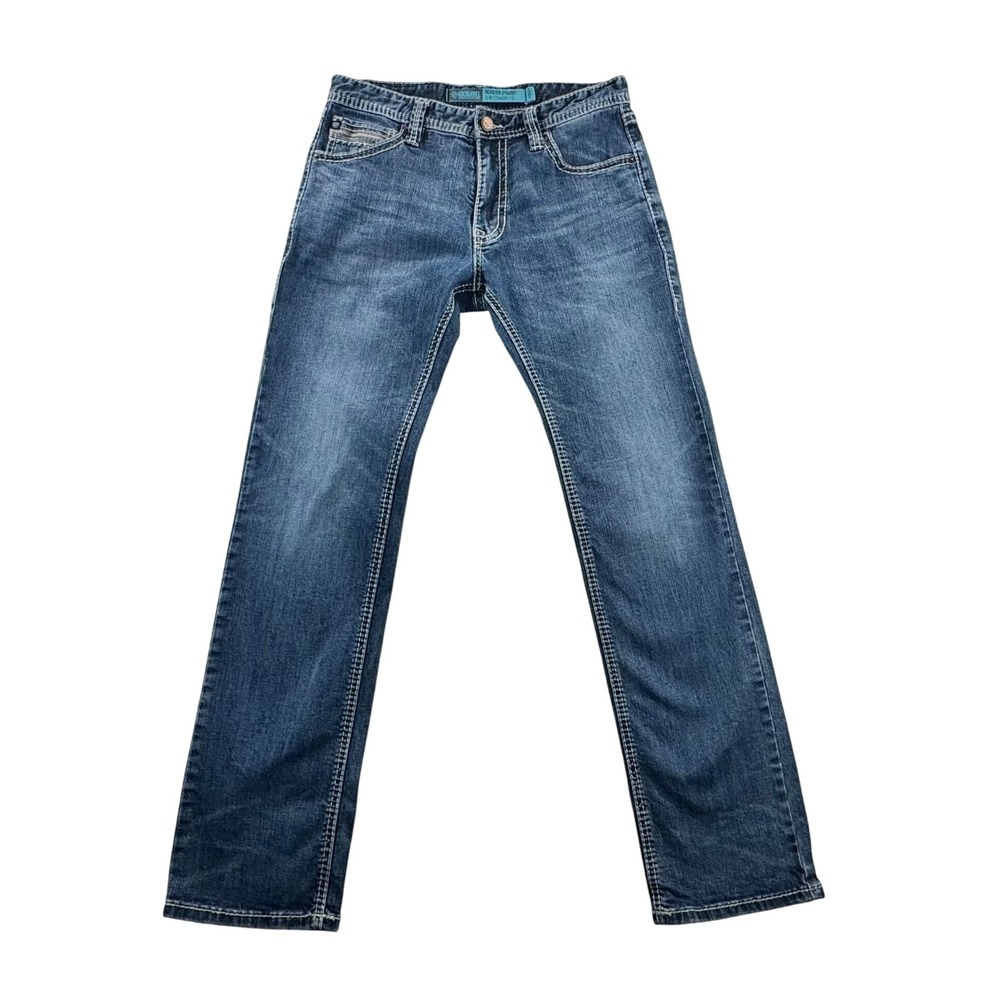 Rock & Roll Denim Jeans Men 32x34 Revolver Slim Straight Western Cowboy Rodeo